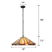 Load image into Gallery viewer, RADIANCE goods Mission-Style 2 Light Inverted Ceiling Pendant 16" Shade