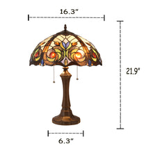 Load image into Gallery viewer, RADIANCE goods Tiffany-Style 2 Light Victorian Table Lamp 16" Shade