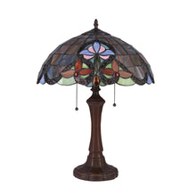 Load image into Gallery viewer, RADIANCE goods Victorian Tiffany-style Dark Bronze 2 Light Table Lamp 16" Wide
