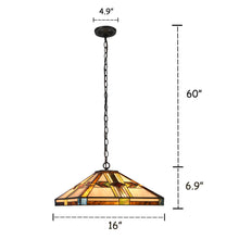 Load image into Gallery viewer, RADIANCE goods Mission-Style 2 Light Inverted Ceiling Pendant 16" Shade
