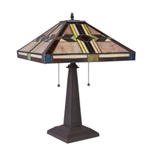 Load image into Gallery viewer, RADIANCE goods Tiffany-style Mission Blackish Bronze 2 Light Table Lamp 16" Shade