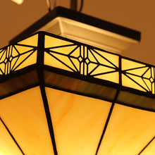 Load image into Gallery viewer, RADIANCE goods Tiffany 2 Light Mission Semi-Flush Ceiling Mount 14" Wide