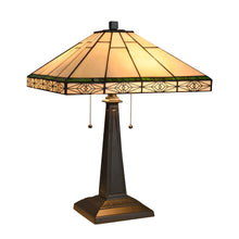 Load image into Gallery viewer, RADIANCE goods Tiffany-Style 2 Light Mission Table Lamp 16" Shade