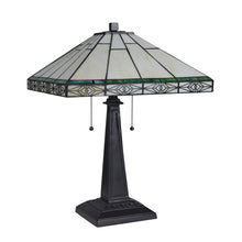 Load image into Gallery viewer, RADIANCE goods Tiffany-Style 2 Light Mission Table Lamp 16" Shade