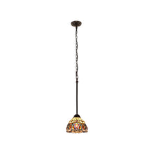 Load image into Gallery viewer, RADIANCE goods Victorian Tiffany-style Dark Bronze 1 Light Mini Pendant 8" Wide
