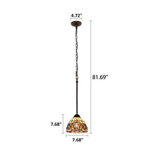Load image into Gallery viewer, RADIANCE goods Victorian Tiffany-style Dark Bronze 1 Light Mini Pendant 8" Wide