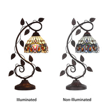 Load image into Gallery viewer, RADIANCE goods Victorian Tiffany-style Dark Bronze 1 Light Table Lamp 8" Wide