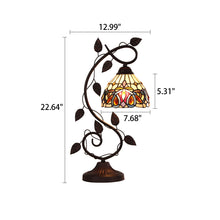 Load image into Gallery viewer, RADIANCE goods Victorian Tiffany-style Dark Bronze 1 Light Table Lamp 8" Wide