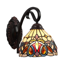 Load image into Gallery viewer, RADIANCE goods Victorian Tiffany-style Dark Bronze 1 Light Wall Sconce 8" Wide