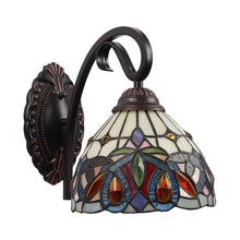 Load image into Gallery viewer, RADIANCE goods Victorian Tiffany-style Dark Bronze 1 Light Wall Sconce 8" Wide