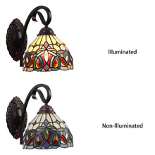 Load image into Gallery viewer, RADIANCE goods Victorian Tiffany-style Dark Bronze 1 Light Wall Sconce 8" Wide