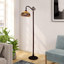 Load image into Gallery viewer, RADIANCE goods Victorian Tiffany-style Dark Bronze 1 Light Reading Floor Lamp 11" Wide/62" Tall