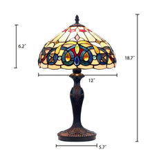 Load image into Gallery viewer, RADIANCE goods Tiffany-style Victorian Dark Bronze 1 Light Table Lamp 12" Shade