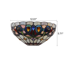 Load image into Gallery viewer, RADIANCE goods Victorian Tiffany-style Black 1 Light Wall Sconce 12" Wide
