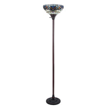 Load image into Gallery viewer, RADIANCE goods Victorian Tiffany-style Dark Bronze 1 Light Torchiere Lamp 14" Wide/70" Tall