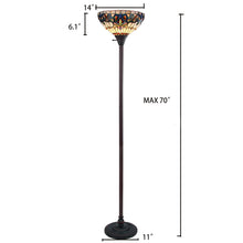 Load image into Gallery viewer, RADIANCE goods Victorian Tiffany-style Dark Bronze 1 Light Torchiere Lamp 14" Wide/70" Tall