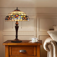 Load image into Gallery viewer, RADIANCE goods Victorian Tiffany-style Dark Bronze 2 Light Table Lamp 16" Wide