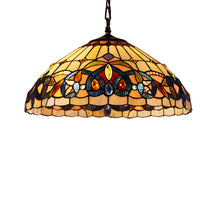 Load image into Gallery viewer, RADIANCE goods Victorian Tiffany-style Blackish Bronze 2 Light Hanging Pendant 18" Wide