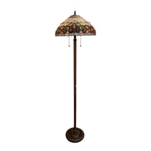 Load image into Gallery viewer, RADIANCE goods Victorian Tiffany-Style Dark Bronze 2 Light Floor Lamp 18" Wide/66" Tall