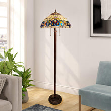 Load image into Gallery viewer, RADIANCE goods Victorian Tiffany-Style Dark Bronze 2 Light Floor Lamp 18" Wide/66" Tall