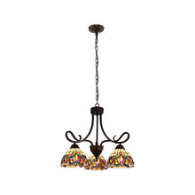 Load image into Gallery viewer, RADIANCE goods Victorian Tiffany-style Dark Bronze 3 Light Mini Chandelier 22" Wide