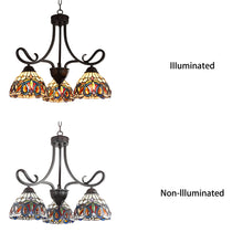 Load image into Gallery viewer, RADIANCE goods Victorian Tiffany-style Dark Bronze 3 Light Mini Chandelier 22" Wide