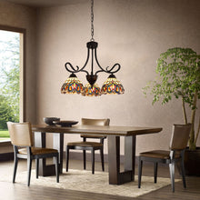 Load image into Gallery viewer, RADIANCE goods Victorian Tiffany-style Dark Bronze 3 Light Mini Chandelier 22" Wide