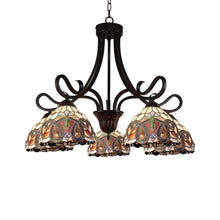 Load image into Gallery viewer, RADIANCE goods Victorian Tiffany-Style Dark Bronze 5 Light Large Chandelier 27" Wide