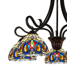 Load image into Gallery viewer, RADIANCE goods Victorian Tiffany-Style Dark Bronze 5 Light Large Chandelier 27" Wide
