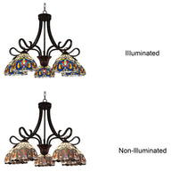 Load image into Gallery viewer, RADIANCE goods Victorian Tiffany-Style Dark Bronze 5 Light Large Chandelier 27" Wide