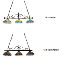 Load image into Gallery viewer, RADIANCE goods Victorian Tiffany-Style Dark Bronze 3 Light Island Pendant 45" Wide