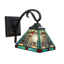 Load image into Gallery viewer, RADIANCE goods Mission Tiffany-style Blackish Bronze 1 Light Wall Sconce 8" Wide