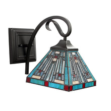 Load image into Gallery viewer, RADIANCE goods Mission Tiffany-style Blackish Bronze 1 Light Wall Sconce 8" Wide