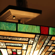 Load image into Gallery viewer, RADIANCE goods Tiffany 2 Light Mission Semi-Flush Ceiling Mount 14" Wide