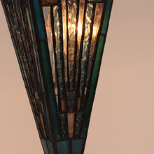 Load image into Gallery viewer, RADIANCE goods Mission Tiffany-style Blackish Bronze 3 Light Double Lit Table Lamp 16" Wide