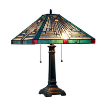 Load image into Gallery viewer, RADIANCE goods Tiffany-style Blackish Bronze 2 Light Table Lamp 16" Shade