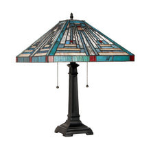 Load image into Gallery viewer, RADIANCE goods Tiffany-style Blackish Bronze 2 Light Table Lamp 16" Shade