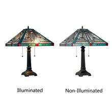 Load image into Gallery viewer, RADIANCE goods Tiffany-style Blackish Bronze 2 Light Table Lamp 16" Shade