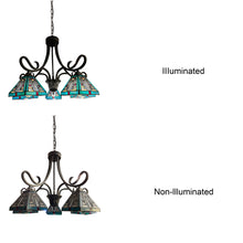 Load image into Gallery viewer, RADIANCE goods Mission Tiffany-Style Blackish Bronze 5 Light Large Chandelier 26" Wide