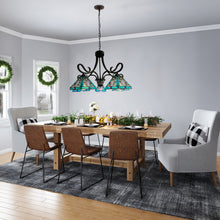 Load image into Gallery viewer, RADIANCE goods Mission Tiffany-Style Blackish Bronze 5 Light Large Chandelier 26" Wide
