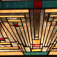 Load image into Gallery viewer, RADIANCE goods Mission Tiffany-Style Blackish Bronze 3 Light Island Pendant 28" Wide