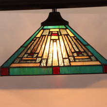 Load image into Gallery viewer, RADIANCE goods Mission Tiffany-Style Blackish Bronze 3 Light Island Pendant 47" Wide