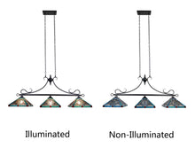 Load image into Gallery viewer, RADIANCE goods Mission Tiffany-Style Blackish Bronze 3 Light Island Pendant 47" Wide