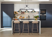 Load image into Gallery viewer, RADIANCE goods Mission Tiffany-Style Blackish Bronze 3 Light Island Pendant 47" Wide