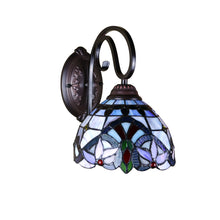 Load image into Gallery viewer, RADIANCE goods Victorian Tiffany-Style Blackish Bronze 1 Light Wall Sconce 8" Wide