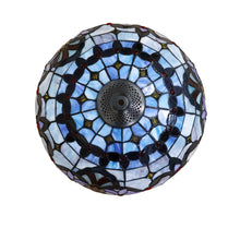 Load image into Gallery viewer, RADIANCE goods Victorian Tiffany-Style Dark Bronze 2 Light Semi-Flush Ceiling Fixture 16" Wide