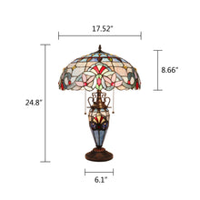 Load image into Gallery viewer, RADIANCE goods Victorian-Style Dark Bronze 3 Light Double Lit Table Lamp 18" Wide