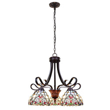 Load image into Gallery viewer, RADIANCE goods Victorian Tiffany-Style Dark Bronze 5 Light Chandelier 25" Wide