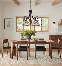 Load image into Gallery viewer, RADIANCE goods Victorian Tiffany-Style Dark Bronze 5 Light Chandelier 25" Wide