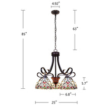 Load image into Gallery viewer, RADIANCE goods Victorian Tiffany-Style Dark Bronze 5 Light Chandelier 25" Wide